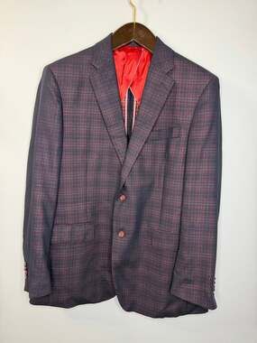 Lanificio F Lli Cerruti Dal 1881 Oxygen Wool Purple Navy Blazer Men's 42R